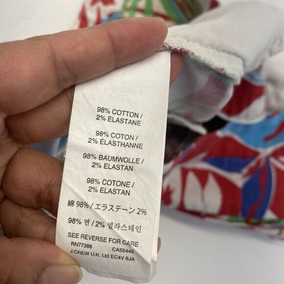 J Crew Shorts Women's Size 00 Multicolor Floral Pattern High-Rise Casual Chino - Picture 12 of 16